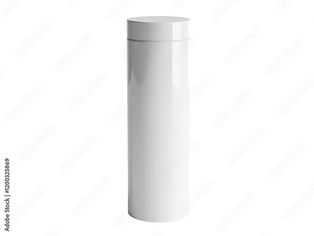 Isolated White Cylindrical Bottle with Lid Isolated White Cylindrical Bottle with Lid