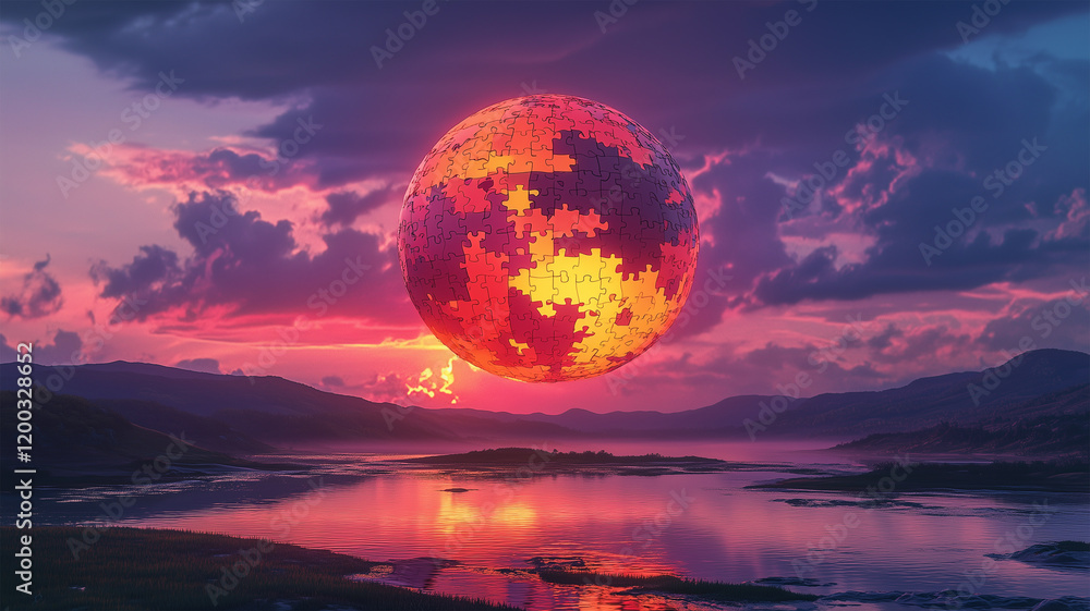 ジグソーパズルに変わる夕日が描く儚さの風景 ジグソーパズルに変わる夕日が描く儚さの風景