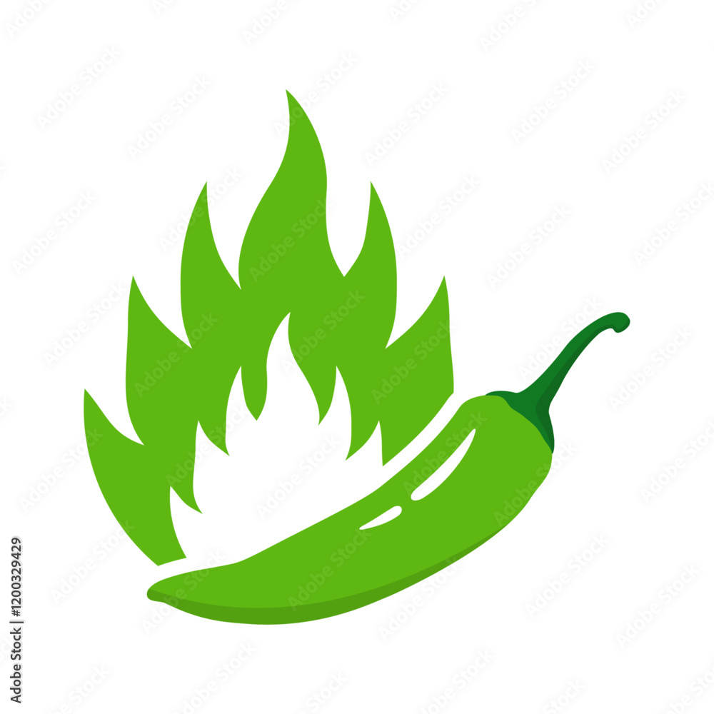Mild level pepper with fire flame icon Mild level pepper with fire flame icon