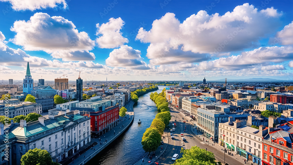 Fototapeta premium panorama of stunning Dublin Ireland
