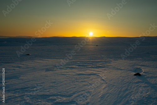 Winter sunset in Iceland