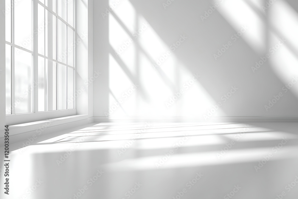 Fototapeta premium white room with windows