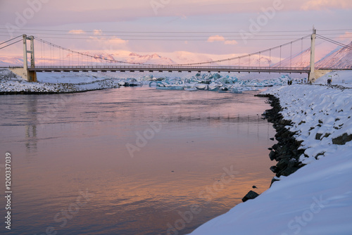 Bridge near diamond beach in Iceland