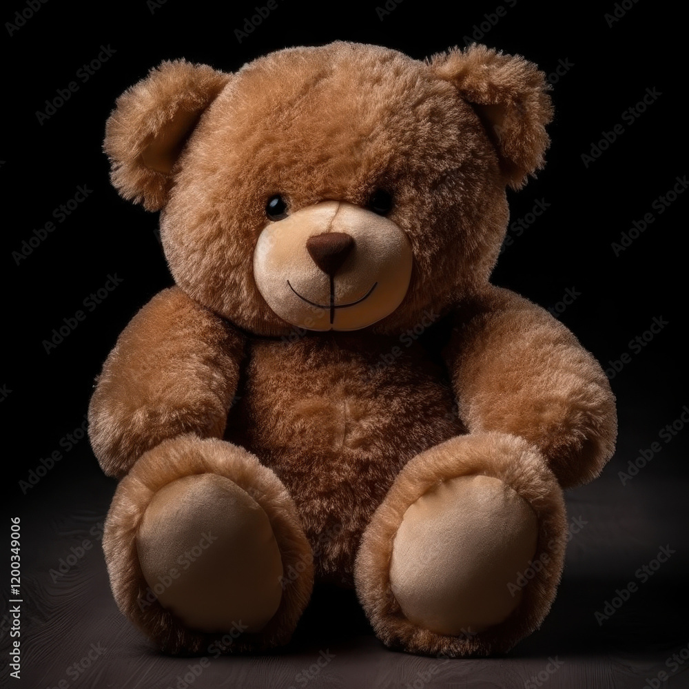 Fototapeta premium Cozy Brown Teddy Bear in Soft Lighting - Perfect for Children's Room Decor and Gift Ideas
