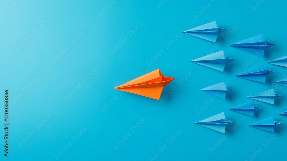 Business Creativity Innovation Inspiration Idea Imagination Future Innovative paper airplane leadership concept. Business Creativity Innovation Inspiration Idea Imagination Future Innovative paper airplane leadership concept.