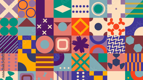 Vivid Color Geometric Pattern Design