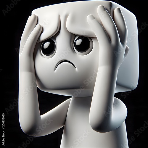 3D character feels frustrated.
