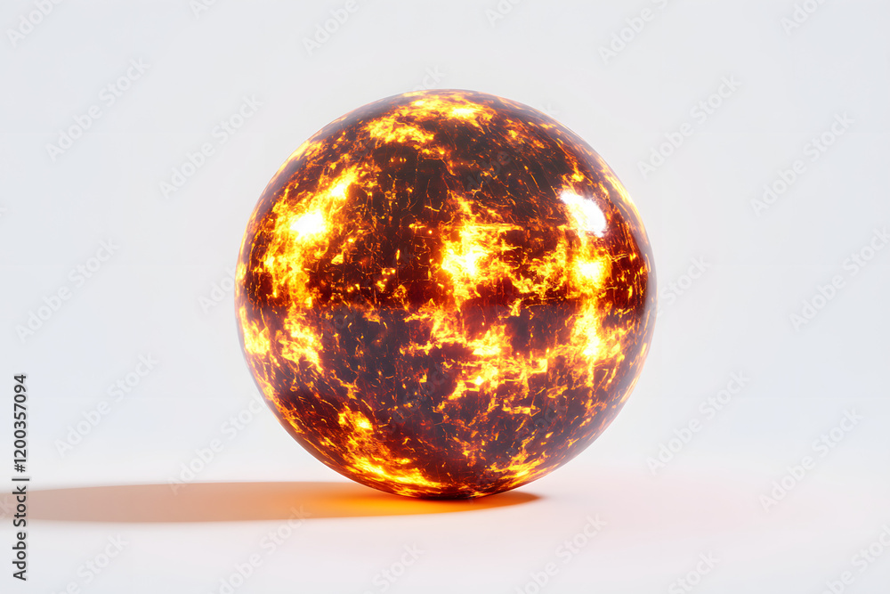 Glowing Lava Orb: Fiery Planet, Intense Heat, Volcanic Surface, Molten Rock, Dramatic Image, Energy, Power, Cosmic, Celestial, Inferno, Digital Art, 3D Render Glowing Lava Orb: Fiery Planet, Intense Heat, Volcanic Surface, Molten Rock, Dramatic Image, Energy, Power, Cosmic, Celestial, Inferno, Digital Art, 3D Render