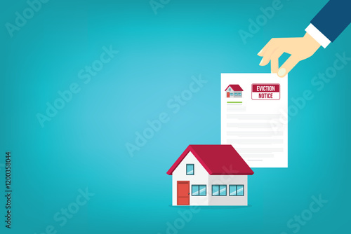 House with an eviction notice sign	