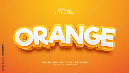 Orange text effect, editable fresh text effect