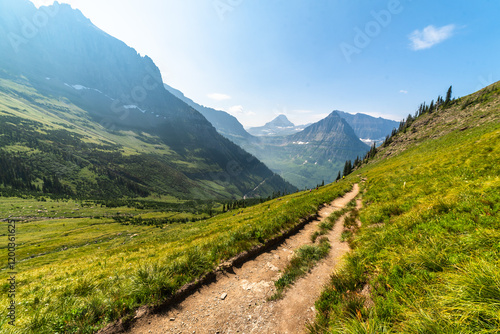 Cuadro en lienzo Hiking Trail Through Glacier National Park