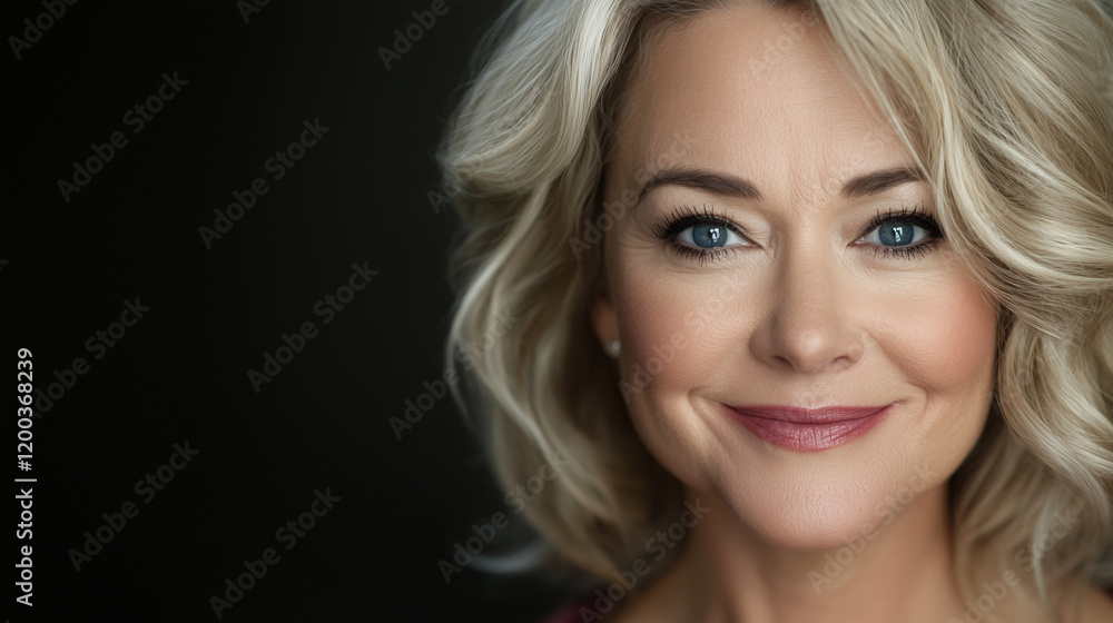 Blond Woman with Blue Eyes and Smile Blond Woman with Blue Eyes and Smile