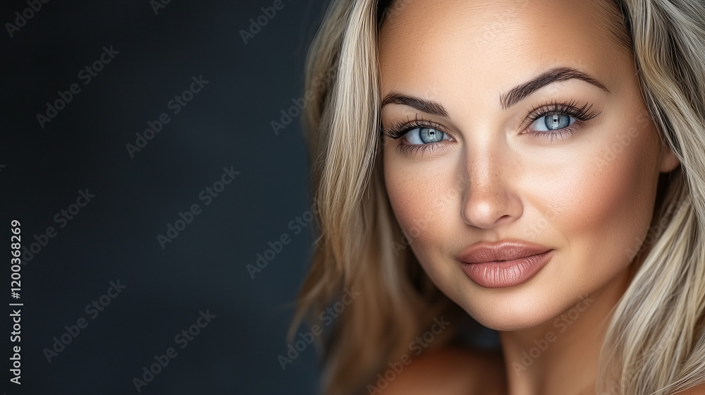 Blond Woman with Blue Eyes and Smile Blond Woman with Blue Eyes and Smile