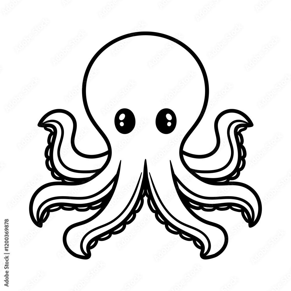 fun octopus cartoon character isolated drawing line style sketch classic vintage design illustration fun octopus cartoon character isolated drawing line style sketch classic vintage design illustration