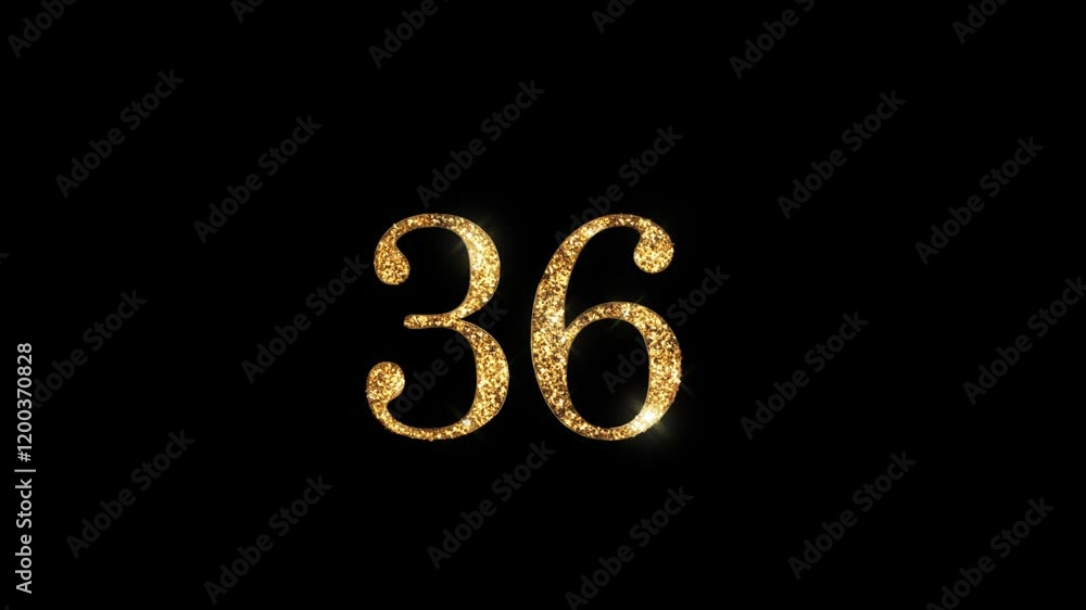 Golden number 36 with beautiful golden shine and alpha channel, numerology, number thirty six Golden number 36 with beautiful golden shine and alpha channel, numerology, number thirty six