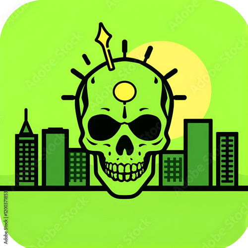 skull trephination  icon. Element of Cityscape for mobile concept and web apps icon. Glyph, flat icon for website design and development, app development photo