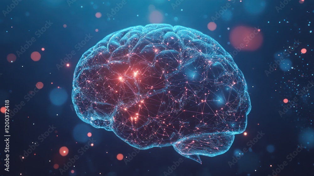 Abstract Representation of the Human Brain's Neural Network: A Digital 3D Model Highlighting Connectivity and Information Processing Abstract Representation of the Human Brain's Neural Network: A Digital 3D Model Highlighting Connectivity and Information Processing