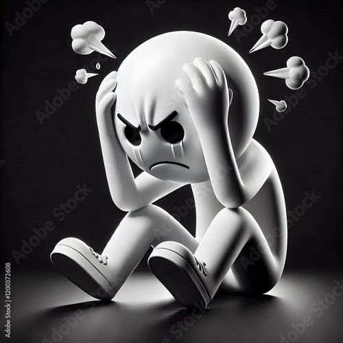 3D character feels frustrated.
