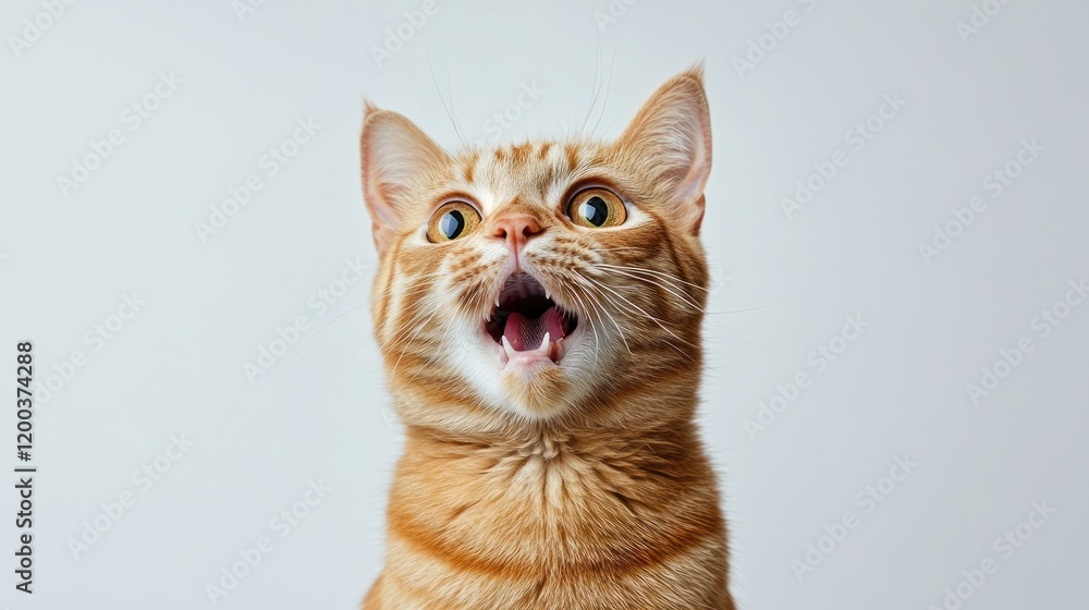 Ginger Cat's Surprise: A Portrait of feline amazement Ginger Cat's Surprise: A Portrait of feline amazement