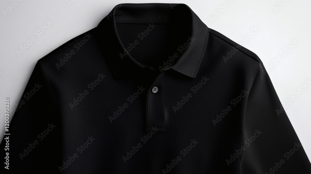 Black polo shirt mockup isolated on white background Black polo shirt mockup isolated on white background