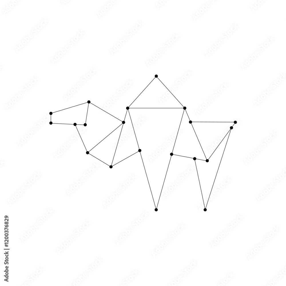 Camel Polygonal Lines, can use for Logo, Pictogram, Animal Figure, Website, Apps, or Graphic Design Element. Vector Illustration Camel Polygonal Lines, can use for Logo, Pictogram, Animal Figure, Website, Apps, or Graphic Design Element. Vector Illustration