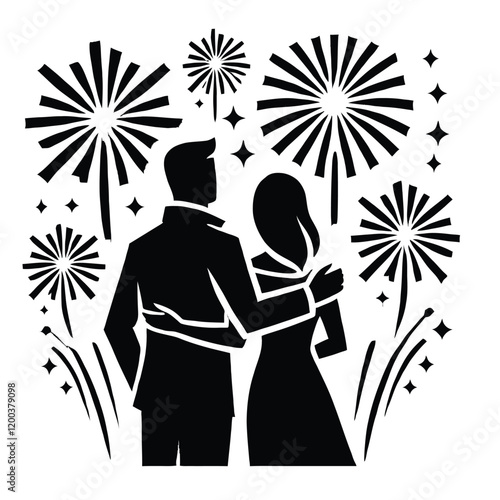 Couple Watching Fireworks