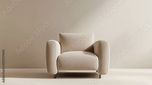 Obraz na płótnie Modern armchair in light beige color on a light beige background w salonie