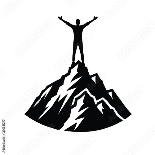 Triumphant Mountain Silhouette