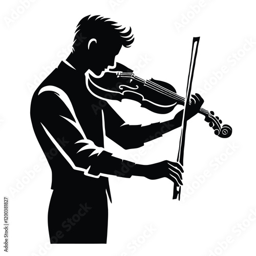 Violinist Silhouette Tuning
