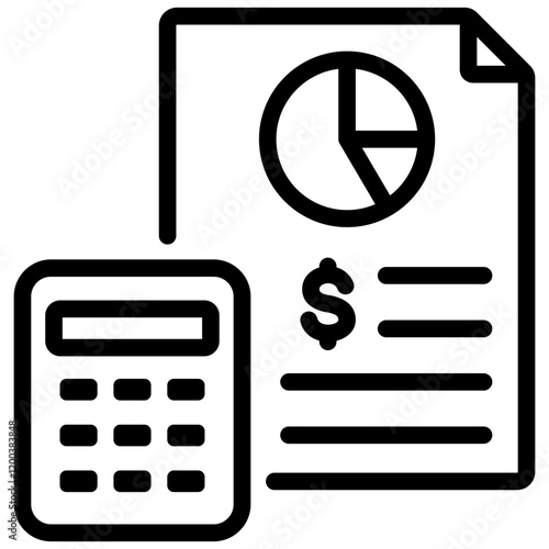 Accounting Outline Icon