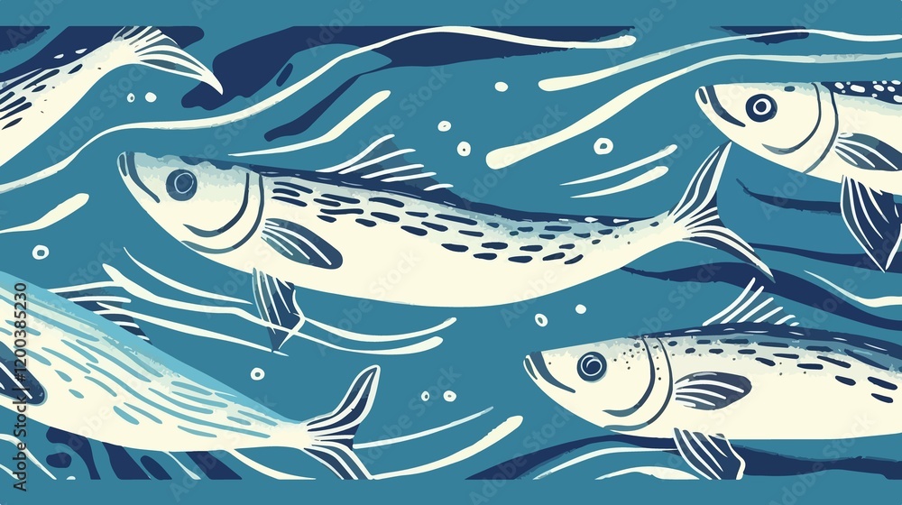 Anchovy Fish Vector Isolated Flat Illustration Anchovy Fish Vector Isolated Flat Illustration