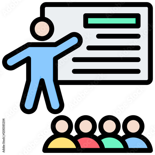 Presentation Outline Color Icon