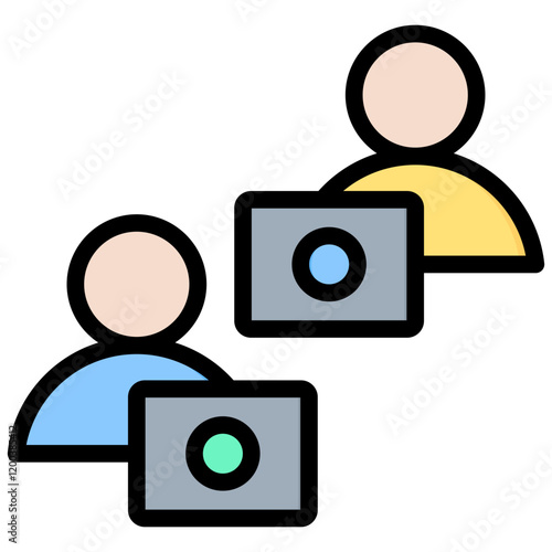 Colleague Outline Color Icon