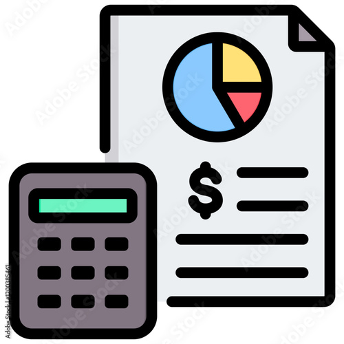 Accounting Outline Color Icon