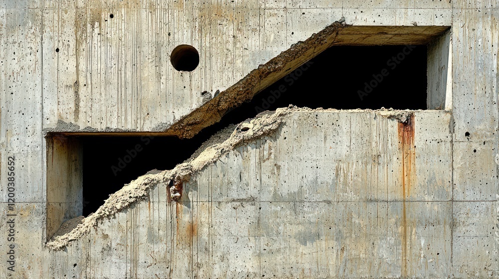 Fractured Concrete: A Study in Decay and Resilience