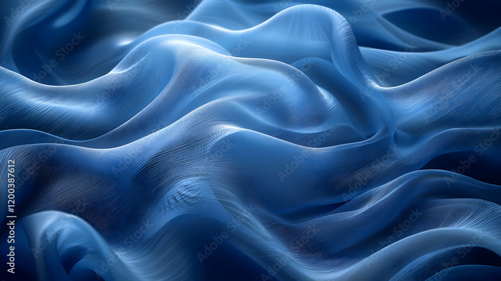 Obraz premium Abstract Blue Wave Pattern Background Illustration