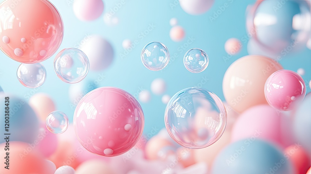 Dreamlike Bubbles Floating in Pastel Hues: A Whimsical 3D Render Dreamlike Bubbles Floating in Pastel Hues: A Whimsical 3D Render