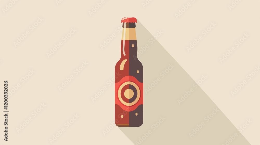 Beer Bottle Vector Icon Flat Illustration Beer Bottle Vector Icon Flat Illustration