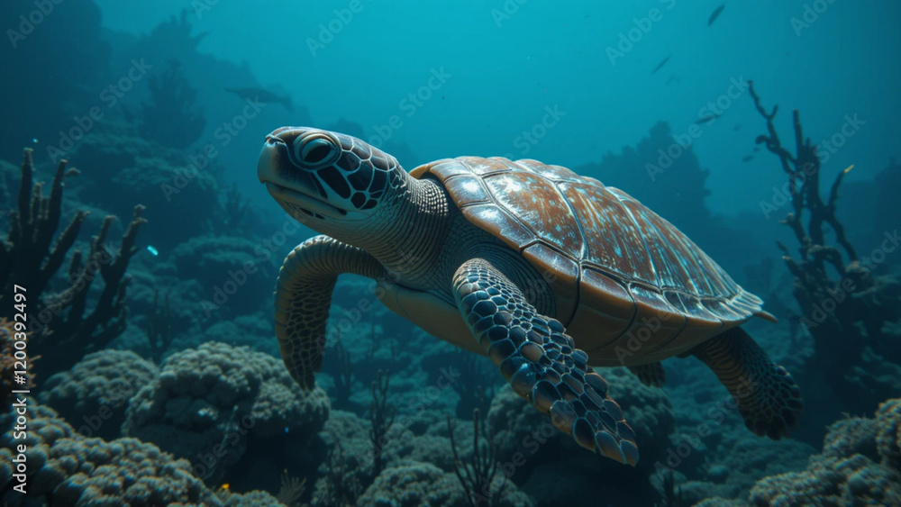Obraz premium turtle swimming