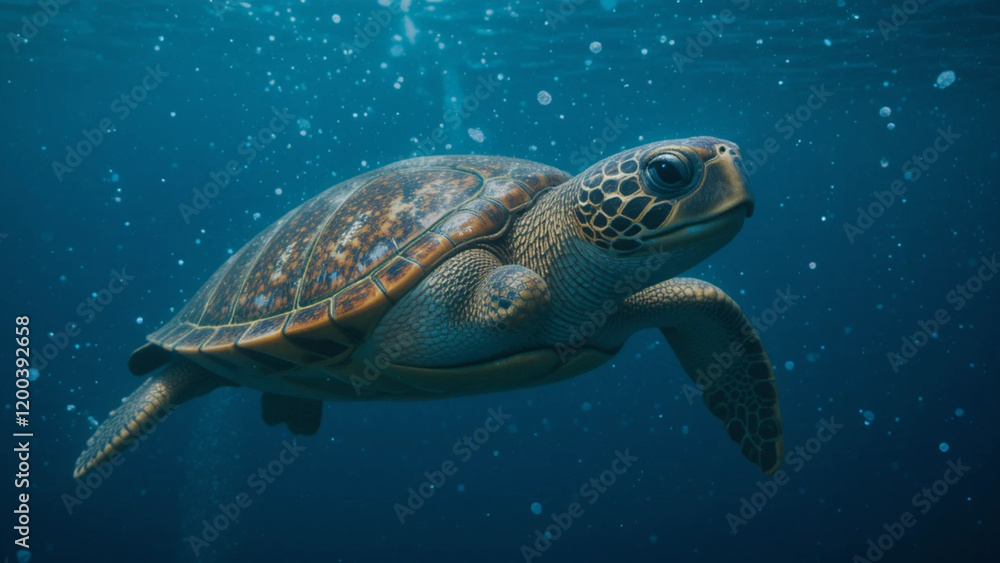 Fototapeta premium sea turtle swimming in water