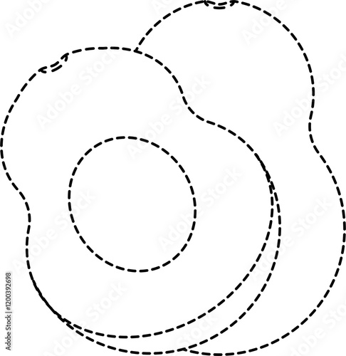 Whole and halved avocado coloring tracing vector