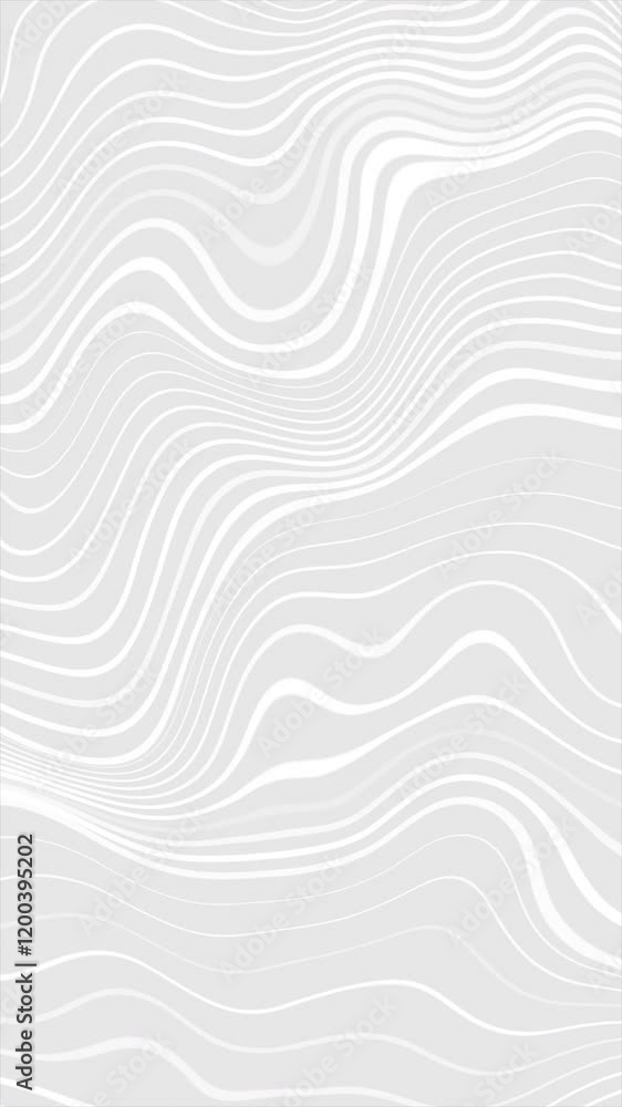 Abstract wavy white lines on a grey background, creating a dynamic and modern geometric optical illusion pattern. Vertical looped video animation Abstract wavy white lines on a grey background, creating a dynamic and modern geometric optical illusion pattern. Vertical looped video animation