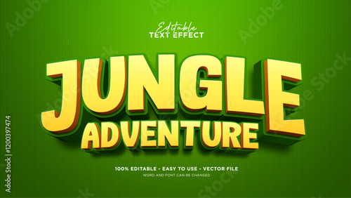 Jungle adventure text effect, editable cartoon games text effect