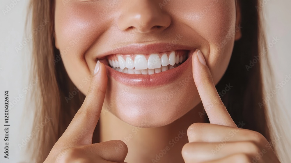 A Close-Up Shot of a Woman's Radiant Smile, Showcasing Perfect Teeth and Healthy Gums