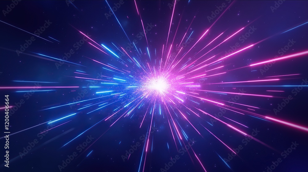 Abstract background in blue and purple neon glow colors. Speed in galaxy. Abstract background in blue and purple neon glow colors. Speed in galaxy.