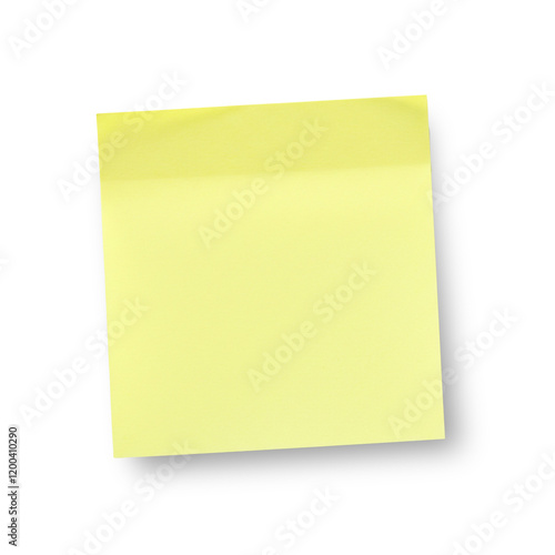 Blank yellow sticky paper note. isolated on transparent background