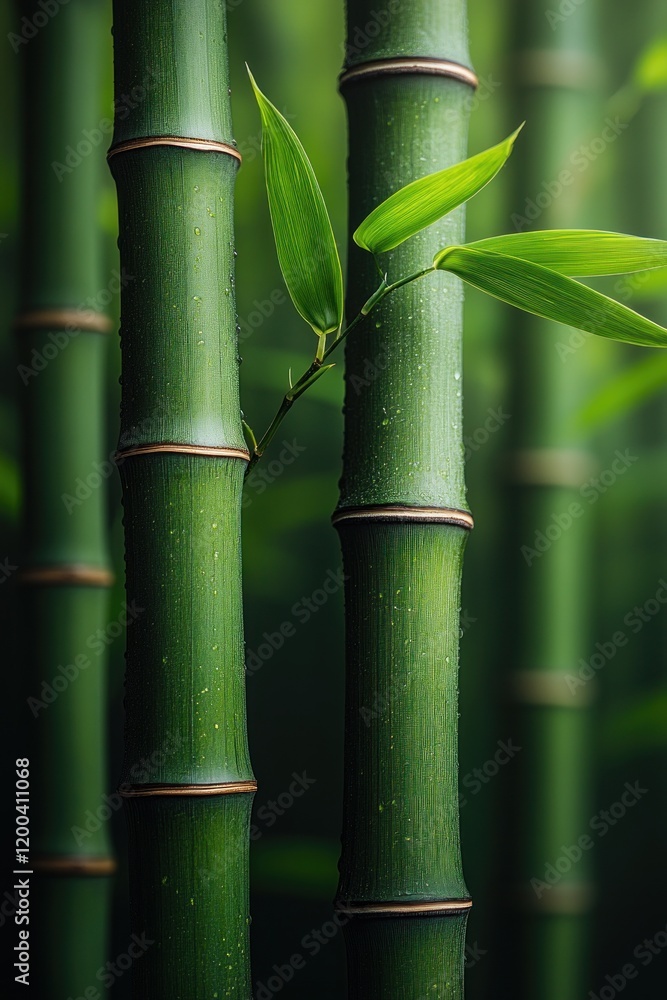 Obraz premium Serene Bamboo Structure in Japanese Garden with Decorative Fence and Lush Green Background