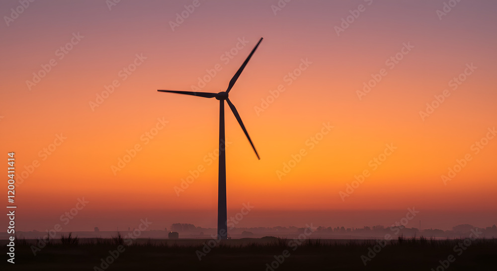 Wind Turbines Visible On The Horizon Of A Vast Nature Wind Turbines Visible On The Horizon Of A Vast Nature