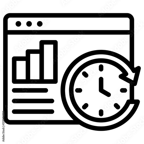 Real Time Data Outline Icon