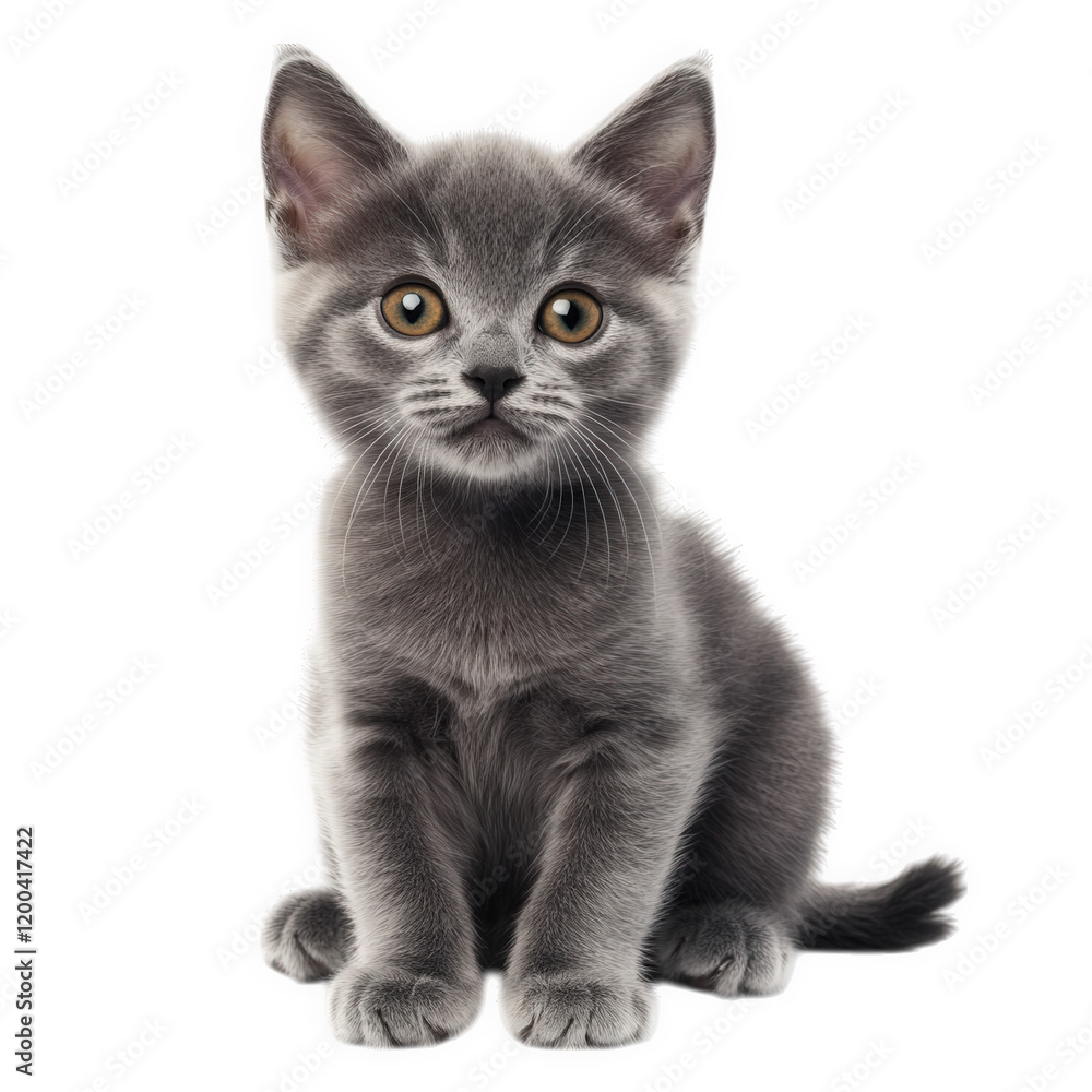 a cute gray kitten with large. expressive eyes sits upright against a plain white background the kitten's fur is soft and fluffy. and it has a curious expression. making it an appealing subject for pe a cute gray kitten with large. expressive eyes sits upright against a plain white background the kitten's fur is soft and fluffy. and it has a curious expression. making it an appealing subject for pe